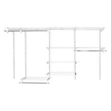 Rubbermaid 2062104 FastTrack 4 to 8 Foot Wide Adjustable Wire Custom Closet Configuration Organizer Storage System Kit, White
