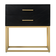 Ellias Bedside Nightstand Table Black/Gold - Finch