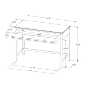 Windham Wood Writing Desk with Drawers Gray - Threshold™