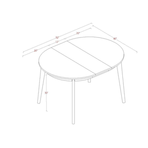 Astrid Mid-Century Round Dining Table with Extension Leaf - Project 62™