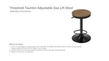 Taunton Gaslift Adjustible Stool with Seat Black/Gray - Threshold™…