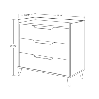 3 Drawer Modern Gallery Dresser Walnut Brown - Room Essentials Independent Pieces 3 Drawer Modern Gallery Dresser Walnut Brown - Room Essentials Independent Pieces