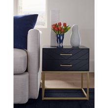 Ellias Bedside Nightstand Table Black/Gold - Finch