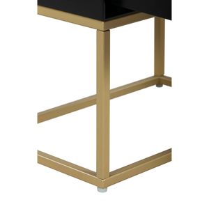 Ellias Bedside Nightstand Table Black/Gold - Finch