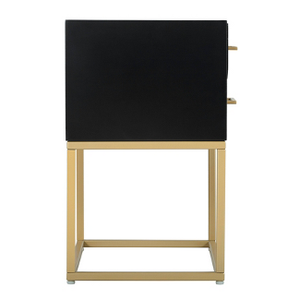 Ellias Bedside Nightstand Table Black/Gold - Finch