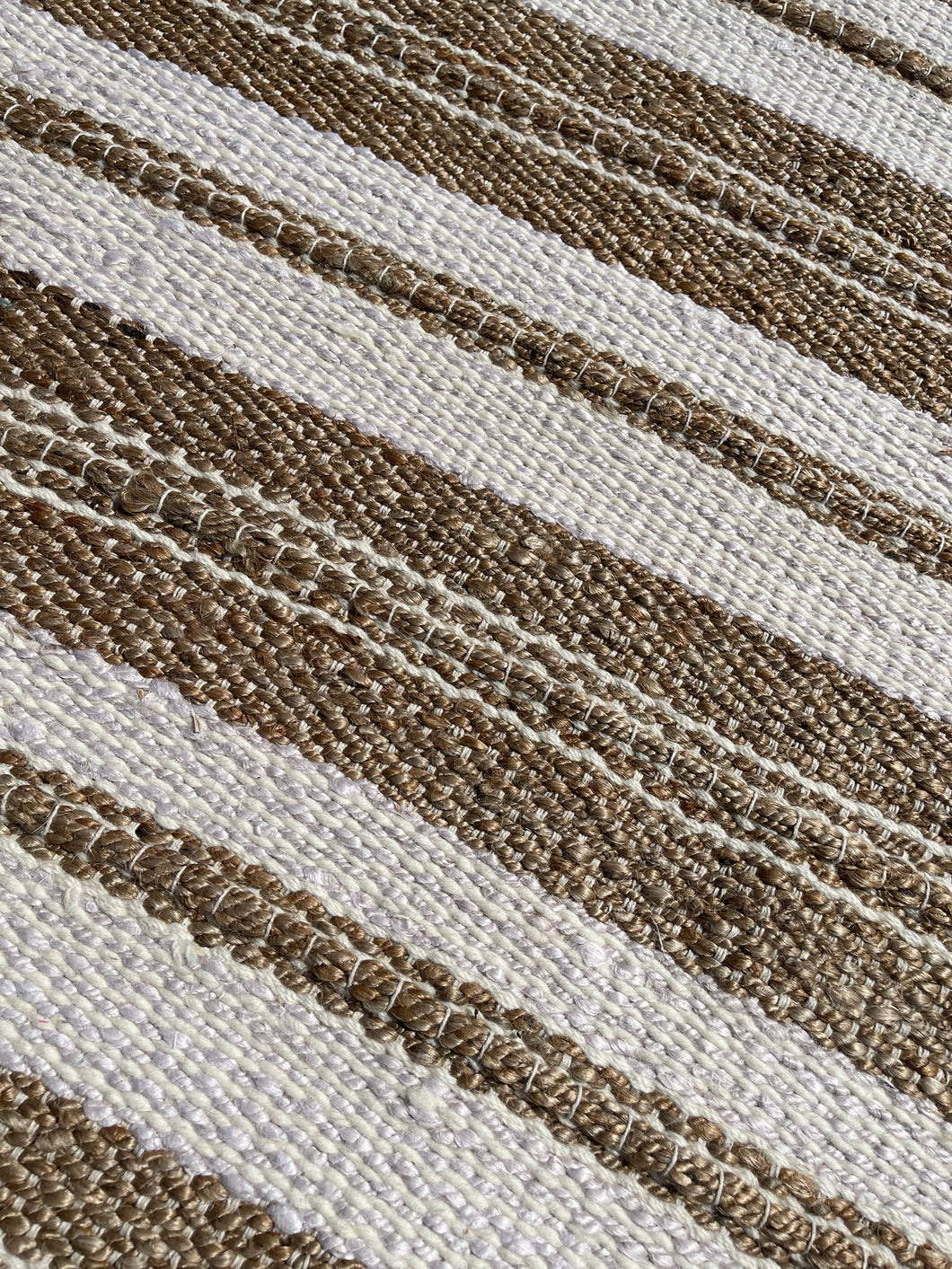 5'x7' Riverton Hand Woven Striped Jute/Wool Area Rug Tan - Threshold™ designed with Studio McGee