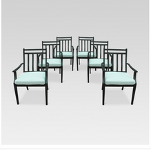 Fairmont 6pk Steel Patio Dining Chairs Aqua (Blue) - Threshold