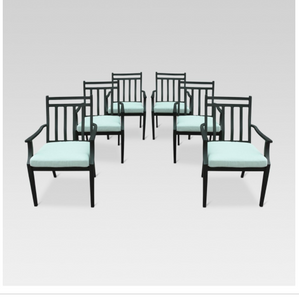 Fairmont 6pk Steel Patio Dining Chairs Aqua (Blue) - Threshold