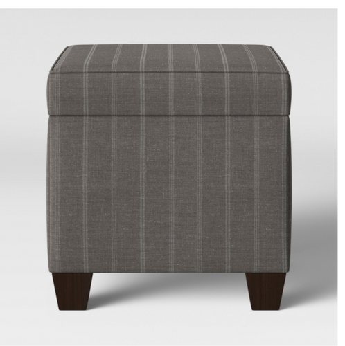 Fairland Square Storage Ottoman Charcoal Stripe - Threshold™