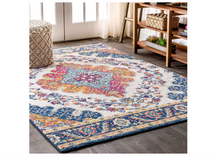 JONATHAN Y Bohemian FLAIR Boho Vintage Medallion Area Rug 7' 9" x 10' Blue/Multi