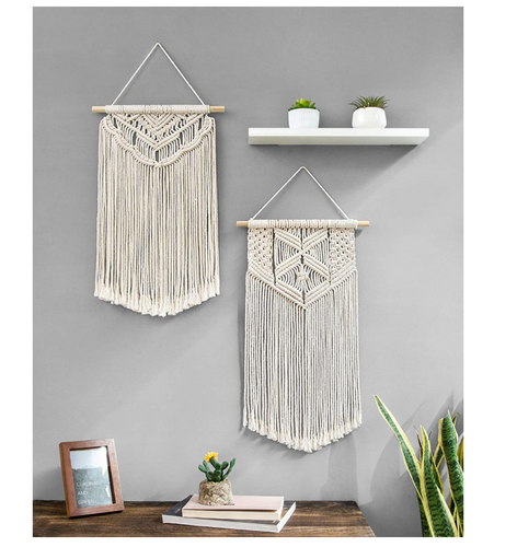 2 Pcs Macrame Wal, Boho Pieces