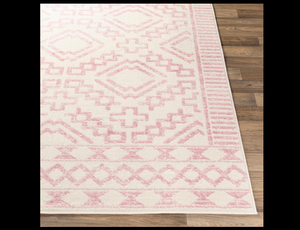 Surya Ustad Pale Pink / Cream Rectangular Area Rug