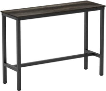 39" High by 39" L Bar Table with Solid Metal Frame, Dark Grey