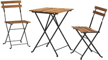 3 Piece Bistro Folding Chair and Table Set, Teak