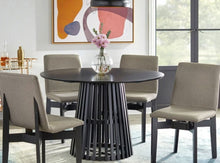 (Set of 2) Mid Century Modern Dining Chairs- Beige & Black