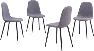5 Piece Modern Kitchen Dining Room Table Set for 4, with Upholstered Fabric Chairs and Metal Leg $428  · In Stock