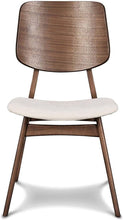 Set of 2, Mid-Century Modern Oval Back Dining Chair, Walnut Brown