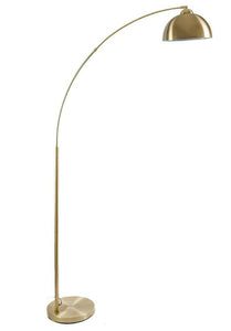 Floor Lamp, 79" Height Gold Brass Floor Lamp Curved, and Metal Dome Shade