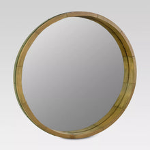 Round Decorative Wall Mirror Wood Barrel Frame - Threshold™