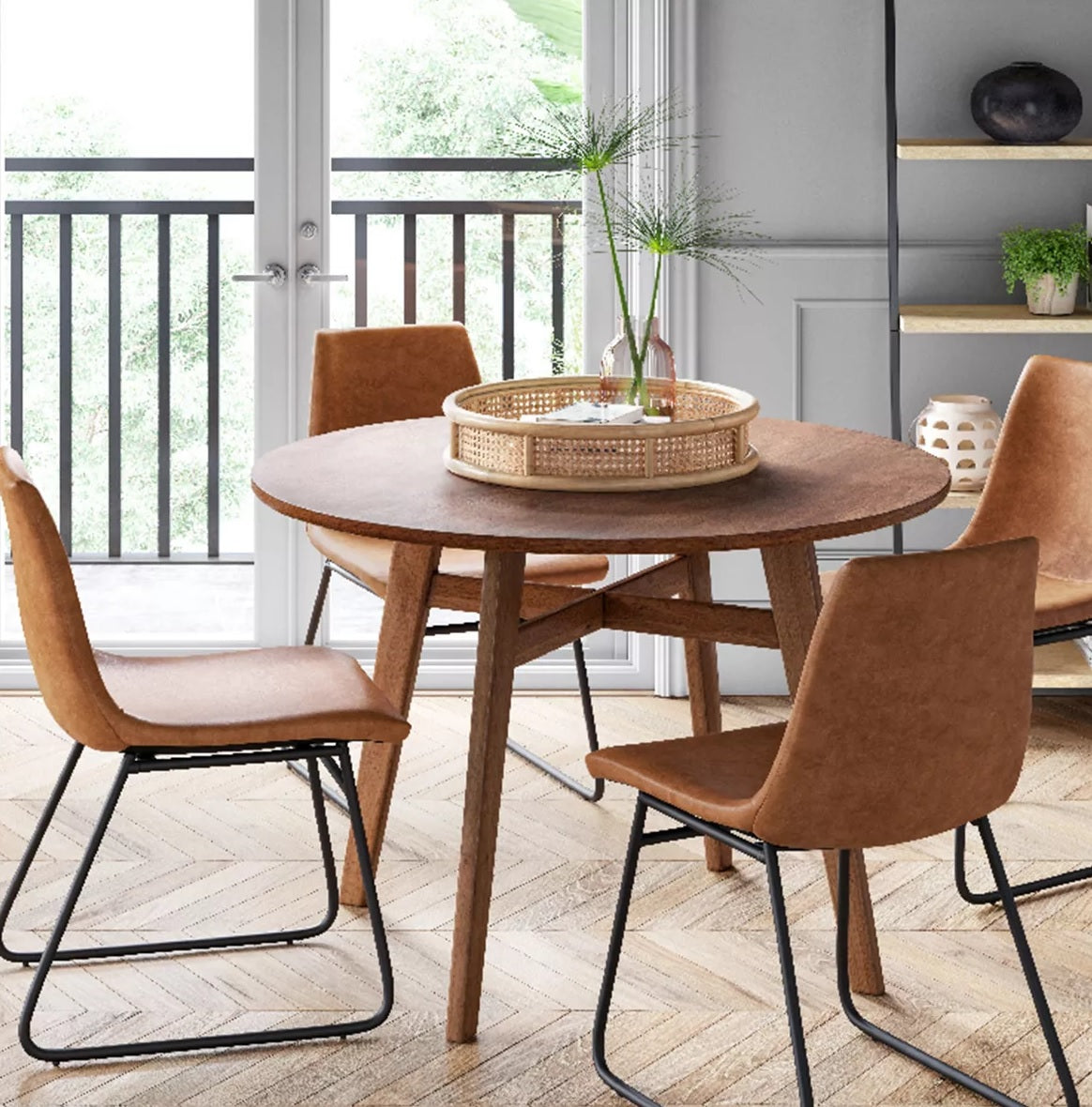 Bowden Faux Leather and Metal Dining Chair Project 62