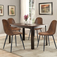 Set of 4, Modern Mid Century Dining Chair, Dark Brown and Black Leg