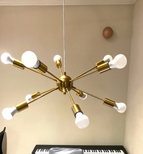 Chandeliers, 8 Lights Modern Pendant Lighting, Brass