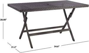 54" Outdoor Collection Akita Grey Rectangle Folding Table