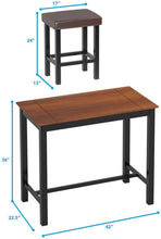 3-Piece, 36" Pub Dining Table Set, Wood Counter Height Table Set with 2 Upholstered Stools
