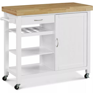 Denver Kitchen Cart White - ClickDecor