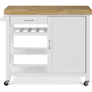 Denver Kitchen Cart White - ClickDecor