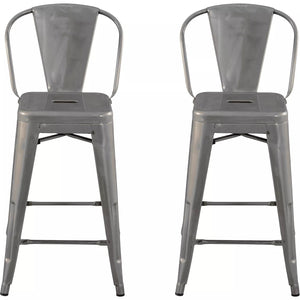 Set of 2 24" Carlisle Backed Counter Stool Natural Metal - Threshold™