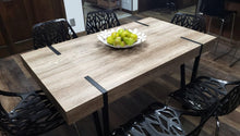 59.1" Rustic Industrial Brown and Black Dining Table
