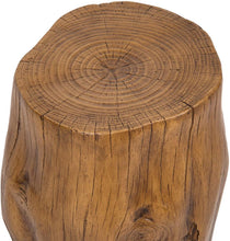 Wood Stump Stool Accent Table 18.325"Wx15.35"Dx16.54"H Brown Set of 1