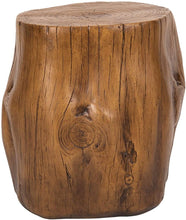 Wood Stump Stool Accent Table 18.325"Wx15.35"Dx16.54"H Brown Set of 1