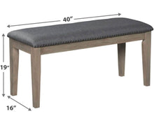 40” Upholstered Dining Room Bench, Beige & Gray
