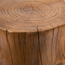 Wood Stump Stool Accent Table 18.325"Wx15.35"Dx16.54"H Brown Set of 1