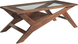 48" D Rectangular Wood Cocktail Table, Warm Brown