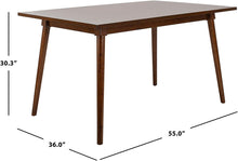 55"D Modern Dining Table, Walnut