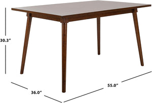 55"D Modern Dining Table, Walnut