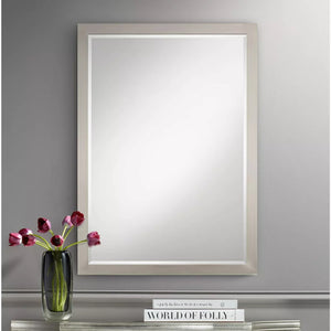 Possini Euro Design Possini Euro Metzeo 26" x 36" Brushed Nickel Mirror