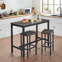Set of 2 Counter Height Stools Chairs, Charcoal Gray & Black
