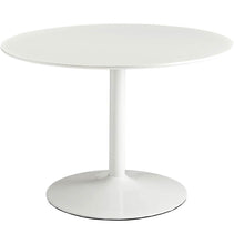 44" Round Top Pedestal Kitchen and Dining Room Table in White