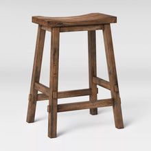 Halifax Farmhouse Wood Counter Stool Brown - Threshold™