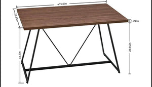 47" L Mid Century Modern Kitchen Table or Dining Table, Walnut