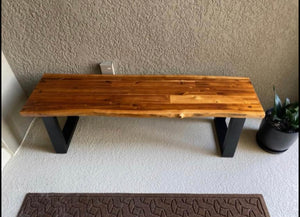 57.6” Acacia Wood Dining Bench