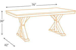 76" L Dining Room Table Grindleburg, Light Brown