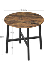 31.5” Round Dining Table, Rustic Brown