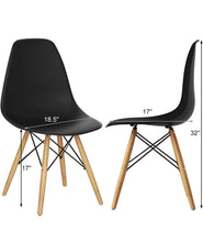 Set of 2, Mid Century Modern Dining Chairs, Black