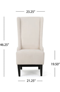 46.25" Fabric High Back Dining Chairs, White
