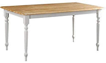 60"W Farmhouse Dining Table, White & Natural
